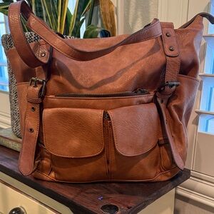 Faux Leather Minimalist Tote Purse